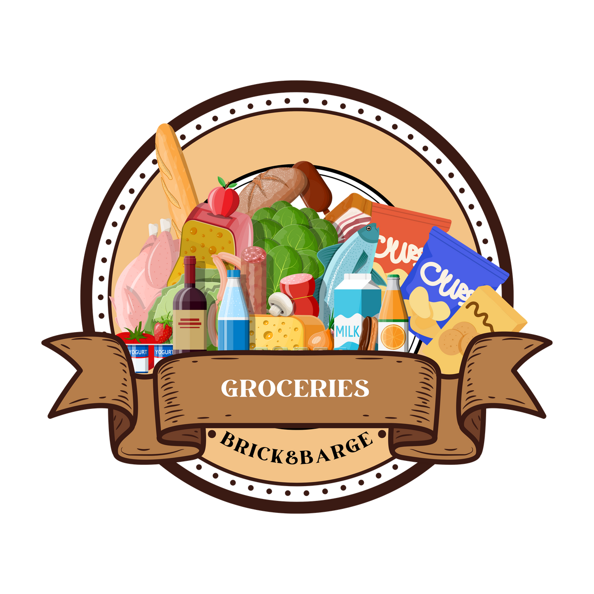Real product collage for GROCERIES