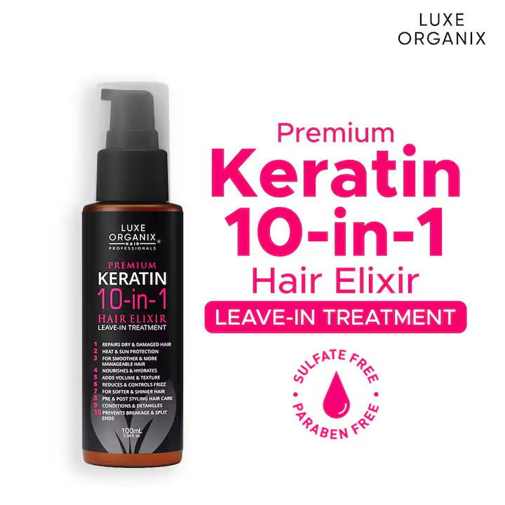 LUXE ORGANIX Keratin 10in1 Hair Elixir Leave-in Treatment 100ml