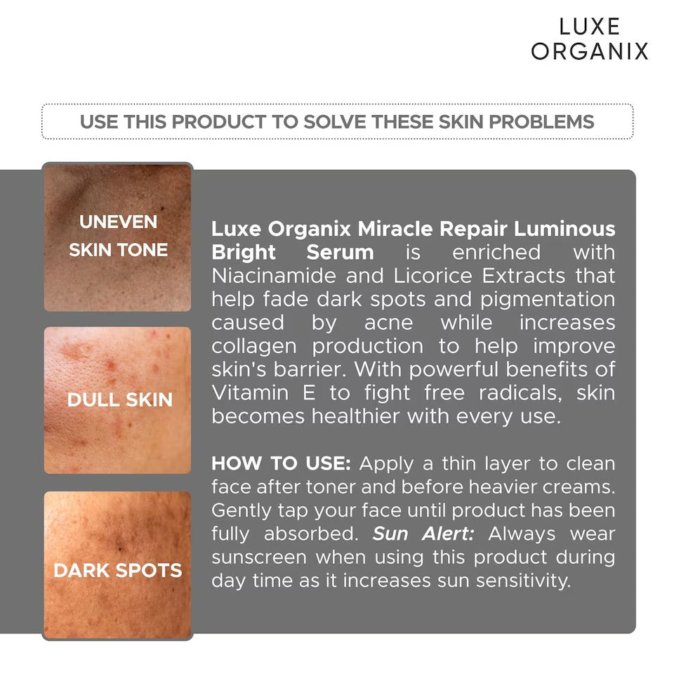 Luxe Organix Miracle Repair Niacinamide 4% Serum 30ml