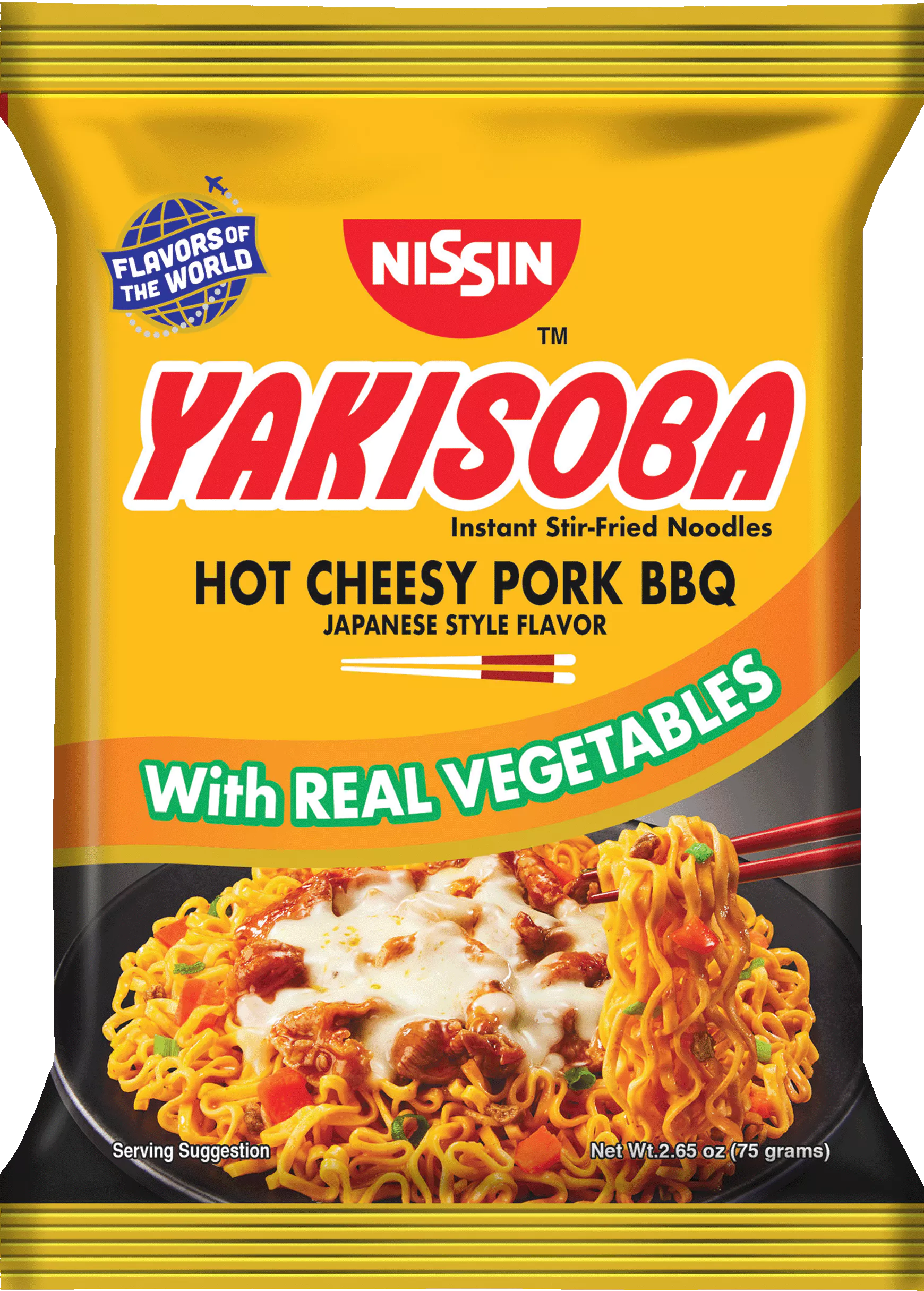 Nissin Yakisoba Hot Cheesy Pork BBQ (75g)