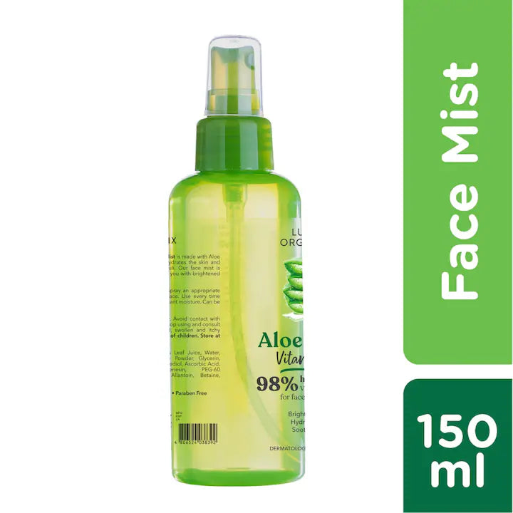 Luxe Organix 98% Aloe Vera Vitamin C hydrabright Vitamin Water 150ml