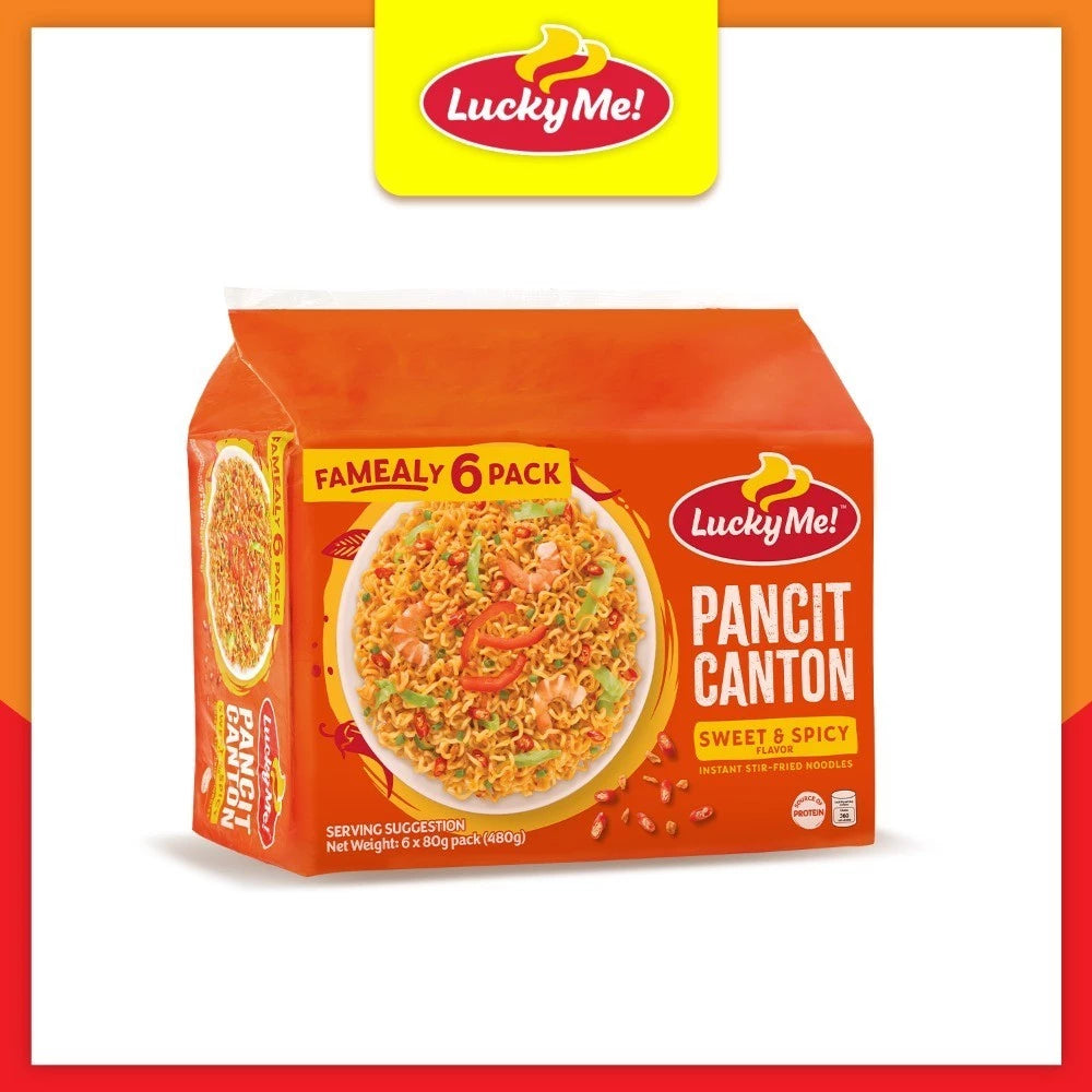 Lucky Me! Pancit Canton Sweet & Spicy Multipack 80g × 6