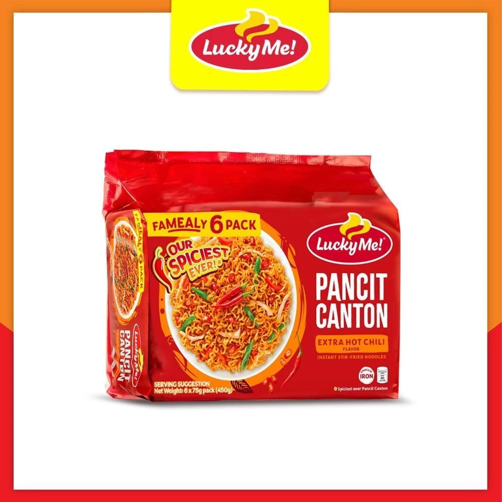 Lucky Me! Pancit Canton Extra Hot Chili Multipack 75g x 6