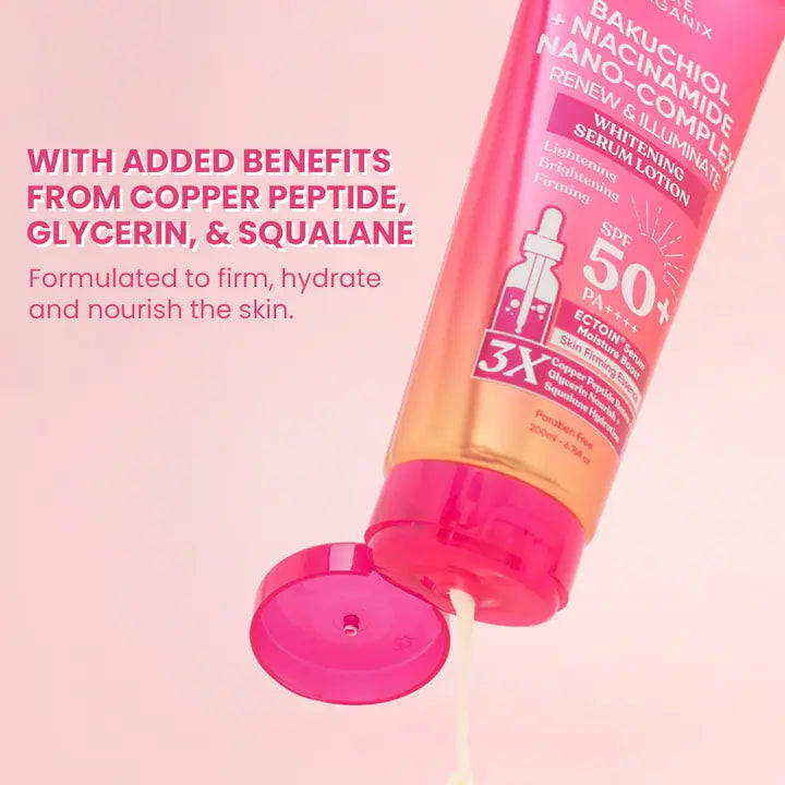 Luxe Organix Bakuchiol + Niacinamide Nano-Complex Serum Lotion SPF 50 200ml