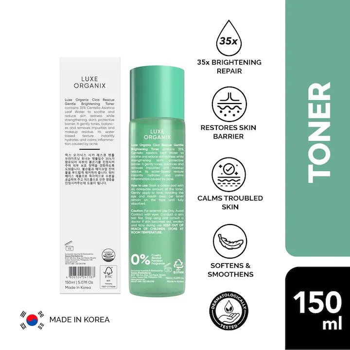 Luxe Organix Cica Rescue Gentle Brightening Toner 150ml