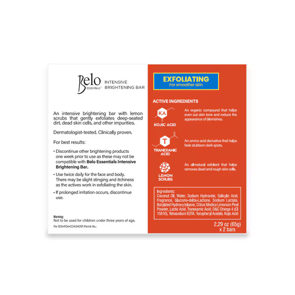 Belo Intensive Whitening Bar Kojic + Tranexamic Acid 65g × 2