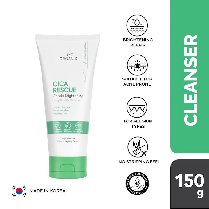 LUXE ORGANIX Cica Rescue Gentle Brightening Cleanser 150g