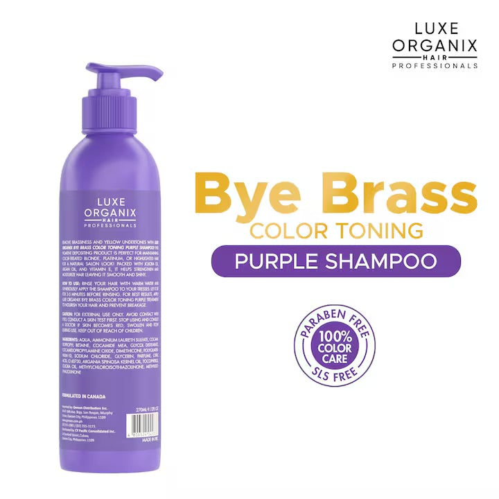 Luxe Organix Bye Brass Purple Shampoo 270ml
