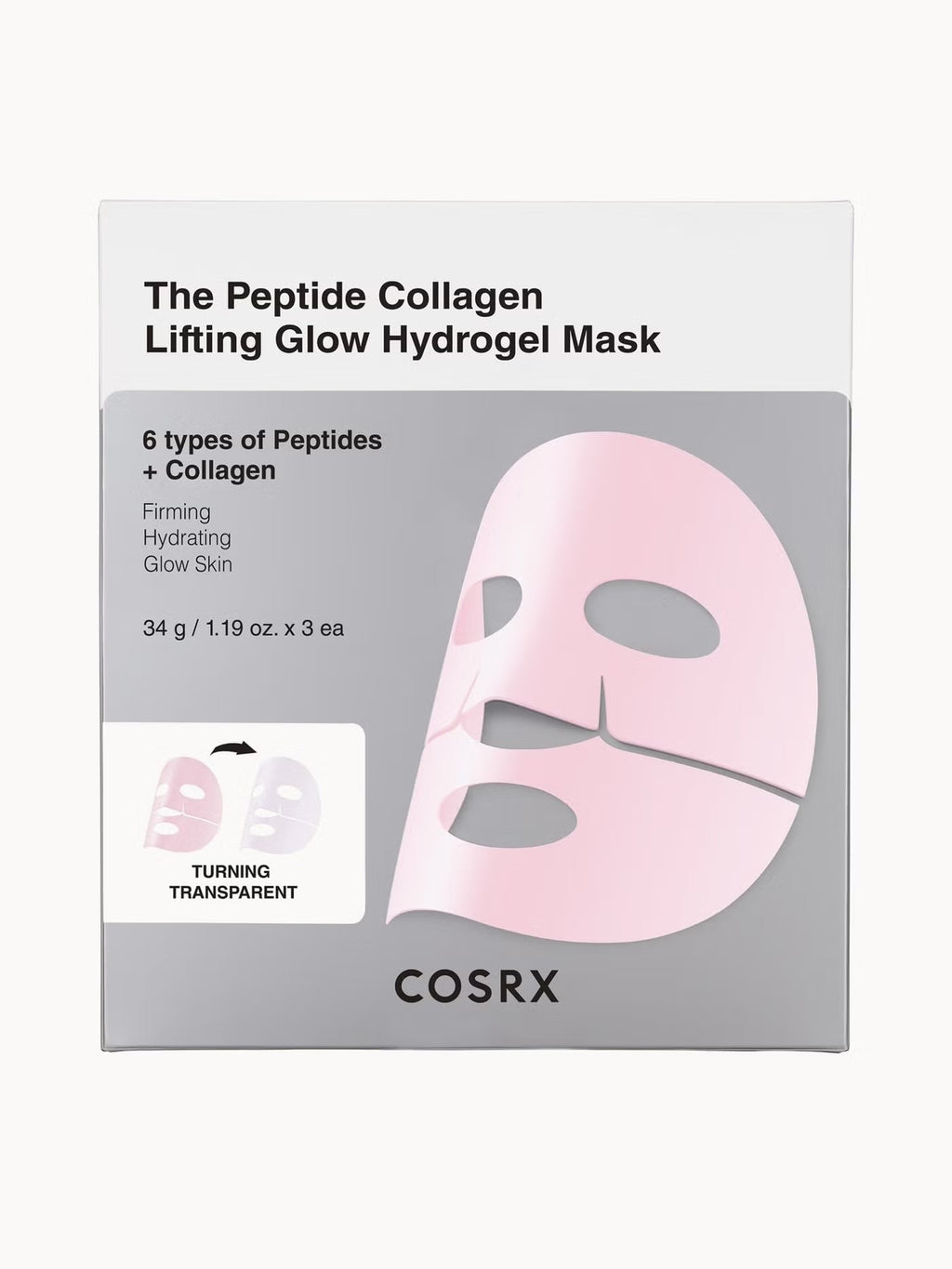 COSRX The Peptide Collagen Lifting Glow Hydrogel Mask 3EA