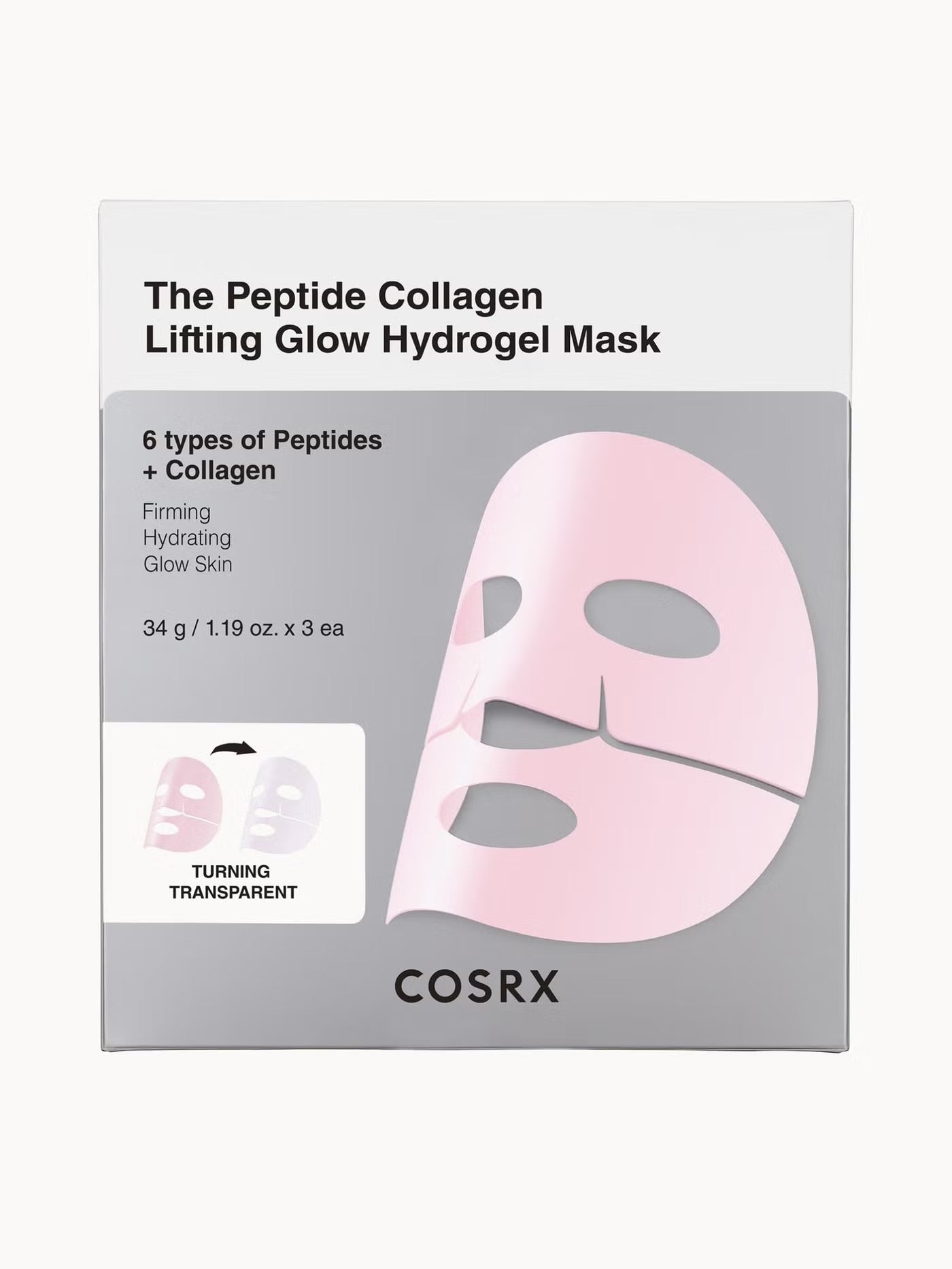 COSRX The Peptide Collagen Lifting Glow Hydrogel Mask 3EA