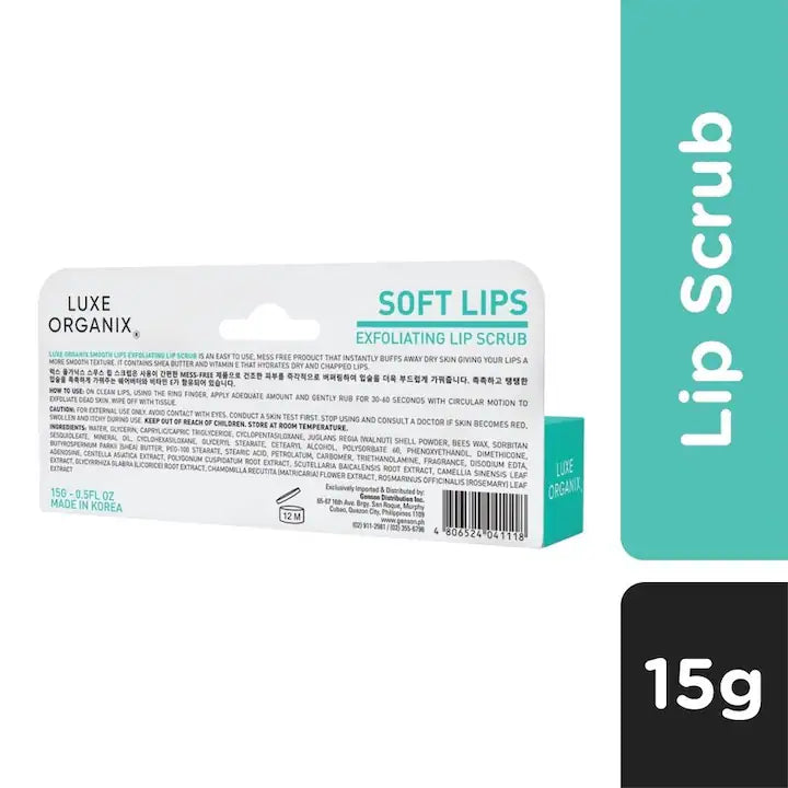 Luxe Organix Soft Lips Lip Exfoliating Scrub 15g