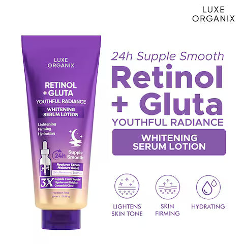 Luxe Organix Retinol + Gluta Whitening Serum Lotion 350ml