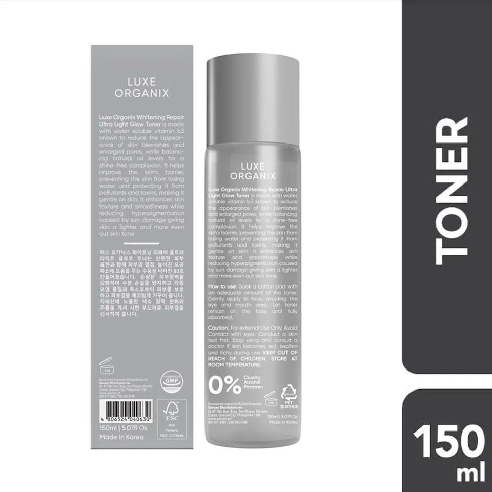 LUXE ORGANIX Whitening Repair Ultra light Glow Toner 150ml