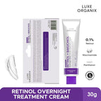 Luxe Organix Retinol + Bakuchiol Overnight Glow Treatment Cream 30g