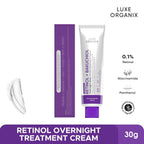 Luxe Organix Retinol + Bakuchiol Overnight Glow Treatment Cream 30g