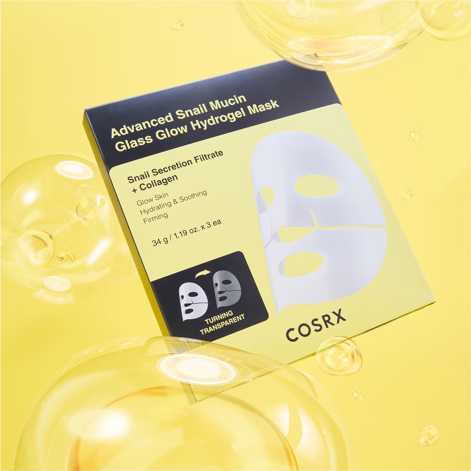 COSRX Advanced Snail Mucin Glass Glow Hydrogel Mask 3 Sheets