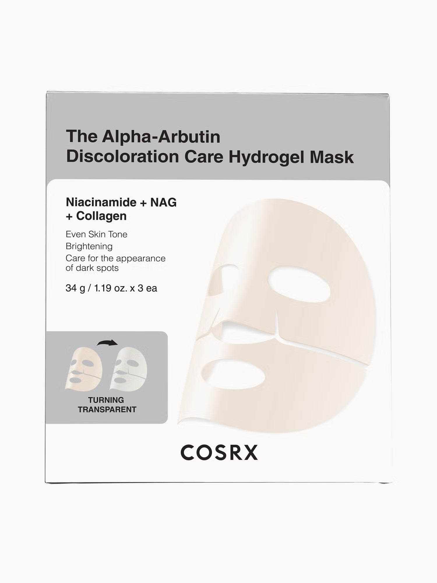 COSRX The Alpha-Arbutin Discoloration Care Hydrogel Mask 3EA